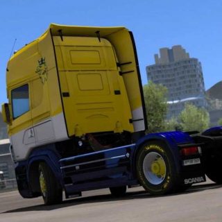 Yellow Rjl Skin Scania RJL Yellow Blue Skin v1.0 ETS2 - ETS2 / ATS Mod