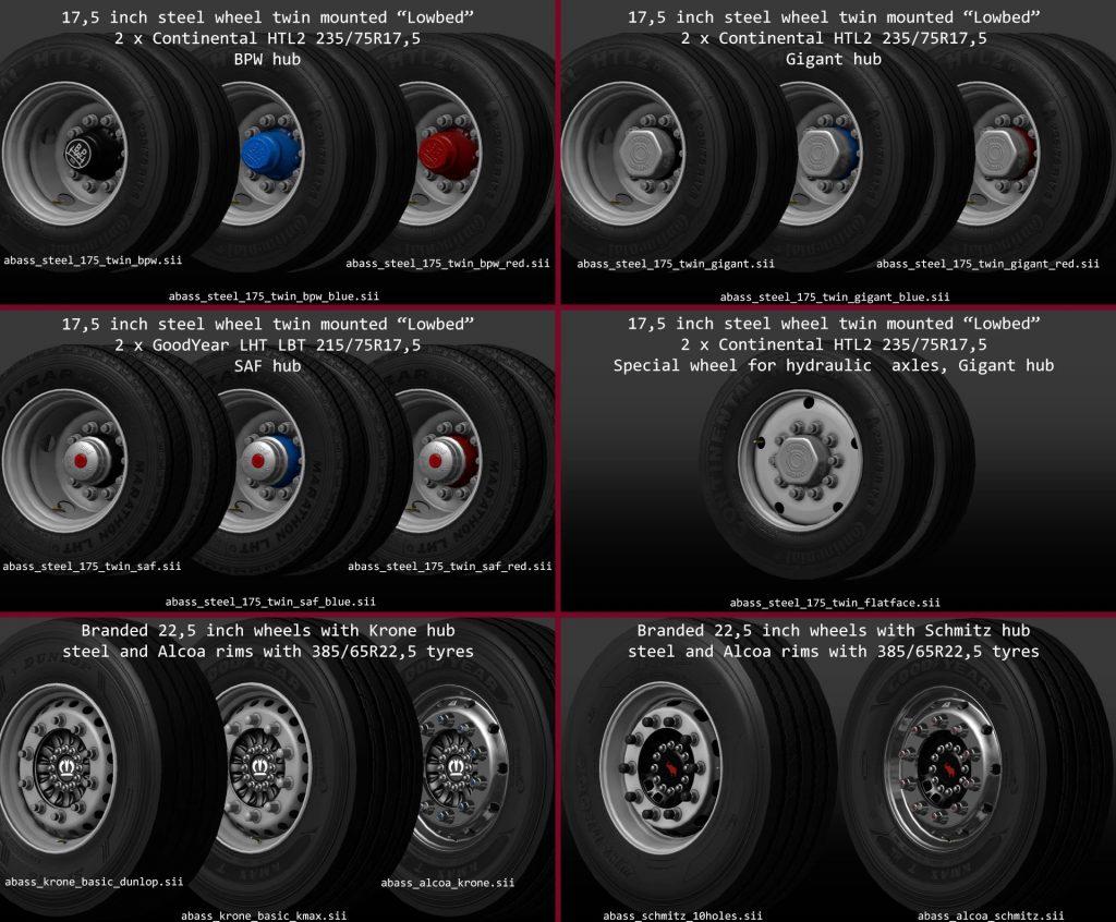 Abasstreppas Trailer Wheel Pack v1.58 ETS2 - ETS2 / ATS Mod